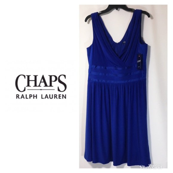 Chaps Dresses & Skirts - Chaps Womens Evening Dress Blue Plus Sz 16 NWT